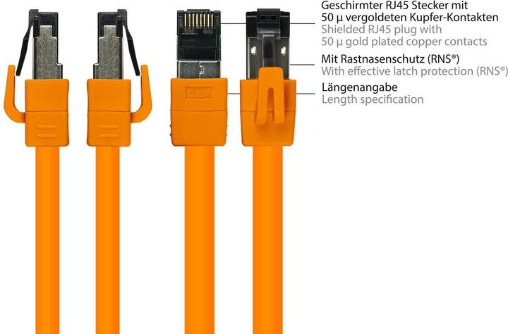 Produktbild Good Connections Alcasa 8080-075O Netzwerkkabel 7,5 m Cat8.1 S/FTP (S-STP) Orange (S/FTP, CAT8.1, 7.50 m)