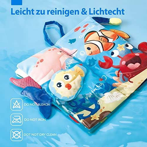 Produktbild Activity Board Babybuch Baby Stoffbuch - 2 Stück Buch Babyspielzeug - 3D Bilderbuch Stoffbücher Fühlbuch