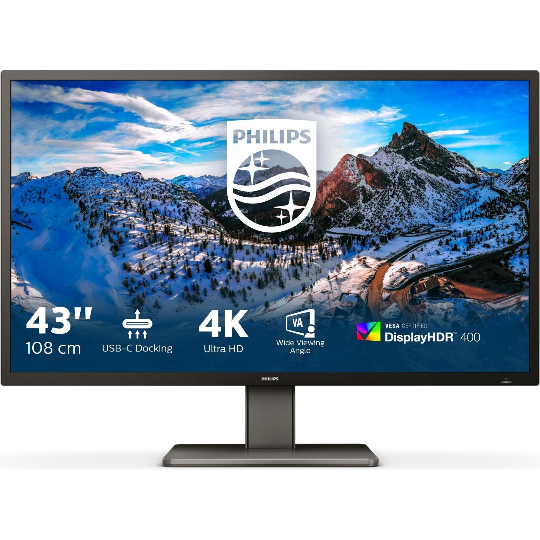 Philips MMD-MONITOREN & DISPLAYS 439P1 (3840 x 2160 Pixel, 42.51"), Monitor, Schwarz