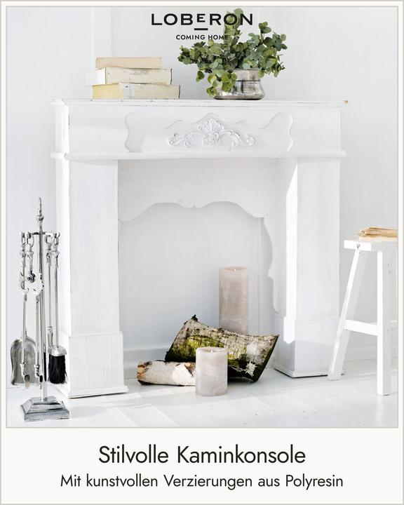 Actual product image Loberon Kaminkonsole Margaux antikweiss (102 x 21 x 97 cm)