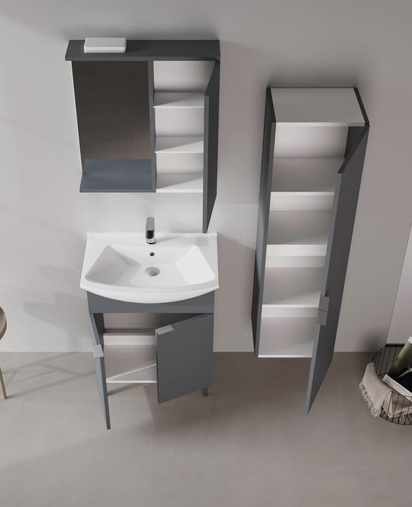 Produktbild Homitis Purus 65 Bathroom Cabinet With Sink & Mirror Set (2 Pieces)