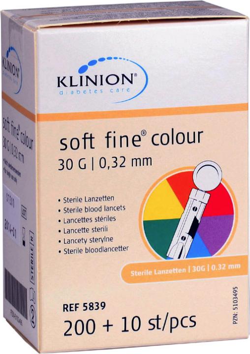 Actual product image Klinion Soft Fine Colour 30G (Lancets)