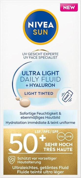 Produktbild NIVEA Sun Uv Face Special Ultra Light Daily Fluid (Sonnencreme Gesicht, SPF 50+, 40 ml)