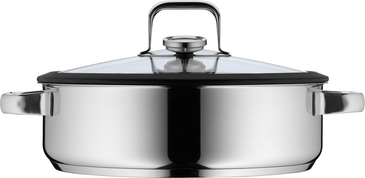 Produktbild WMF Kochtopf Dampfgarer rund 28cm Glasdeckel Silikonrand Vitalis Edelstahl (EU-Stecker)