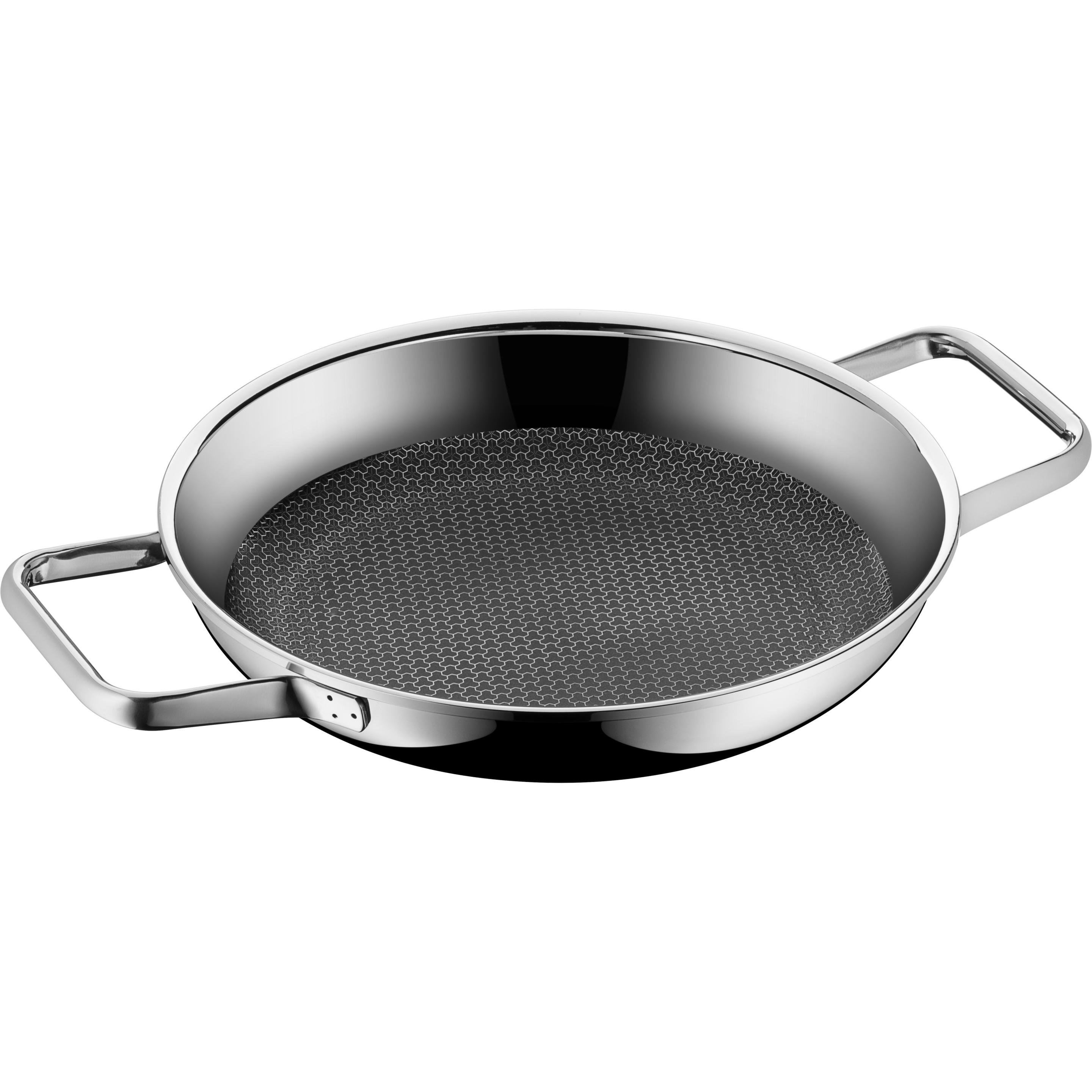 WMF Edelstahlpfanne Servierpfanne 24cm Wabenboden Profi Resist Induktion beschichtet, Pfanne + Kochtopf, Silber