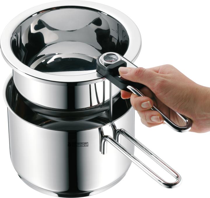 Actual product image WMF Kochtopf Simmertopf 18cm mit Temperaturanzeige Topf 1,5l Edelstahl Induktion (18 cm, Pot, Stainless steel)