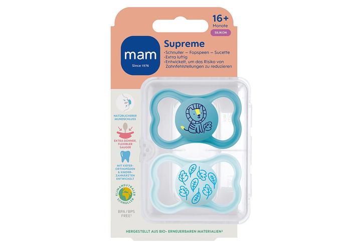 Actual product image MAM Supreme Sili 16+ blue 2pcs (2 x, from 16 m.)