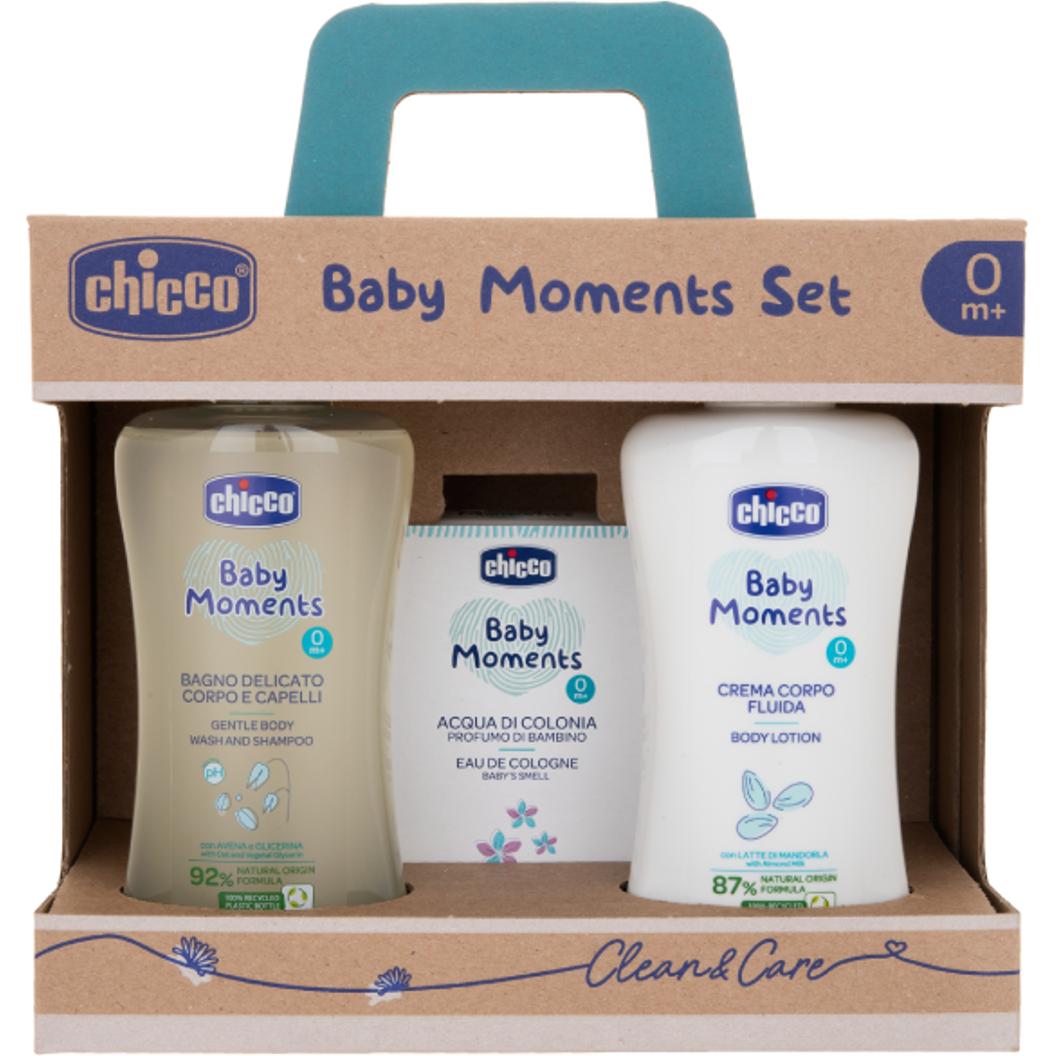 Chicco , Babykörperpflege, Set 3: Mildes Duschgel Und Shampoo, Körperlotion, Eau De Cologne - 0M+