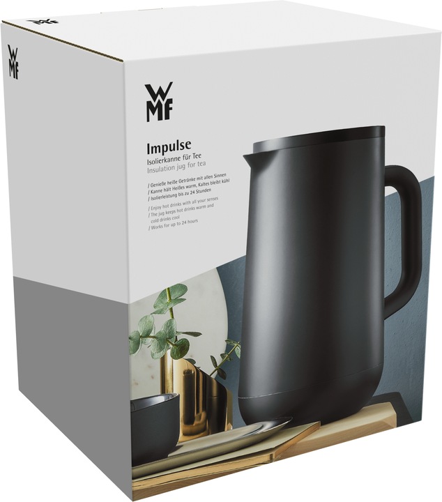 Produktbild WMF Thermoskanne Isolierkanne 1,0l Impulse Tee Kaffee Trinkflasche Edelstahl (1 l)