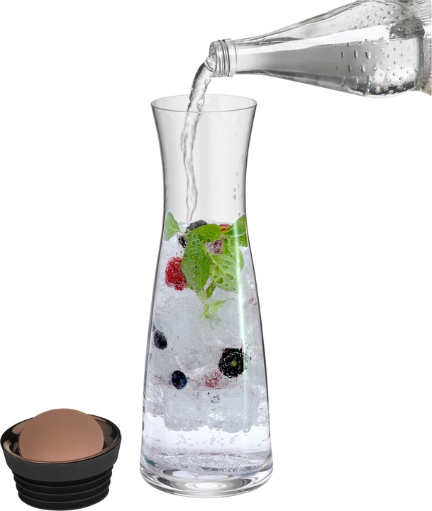 Productafbeelding WMF Waterkaraf 1l Glazen karaf Basic Kanteldeksel CloseUp Sluiting (1 l)