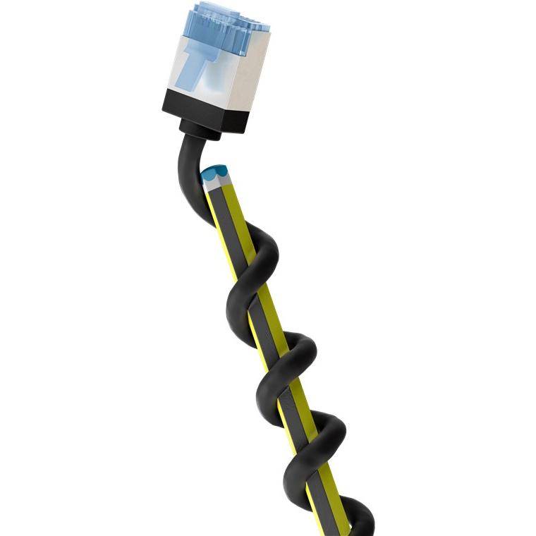 Goobay Ultraflexibles CAT 6A Patchkabel, slim, U/FTP, schwarz (U/FTP, CAT6a, 15 m), Netzwerkkabel