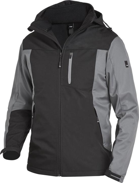 FHB Giacca softshell da uomo JANNIK grigio, nero taglia L (L)