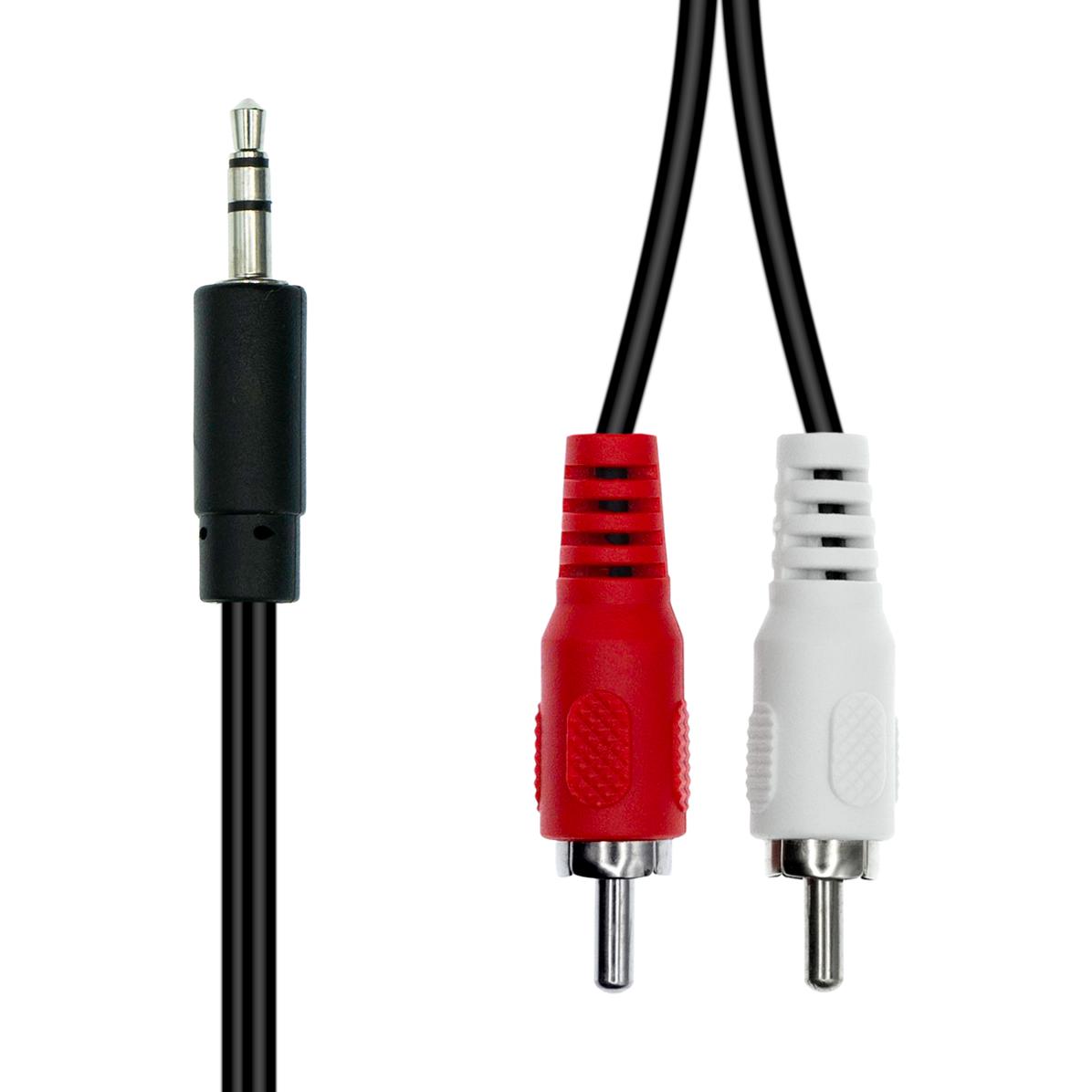 Thumbnail - ProXtend Mini-Jack 3-Pin to 2 x RCA Cable M-M Black 5M (5 m), Audio Kabel