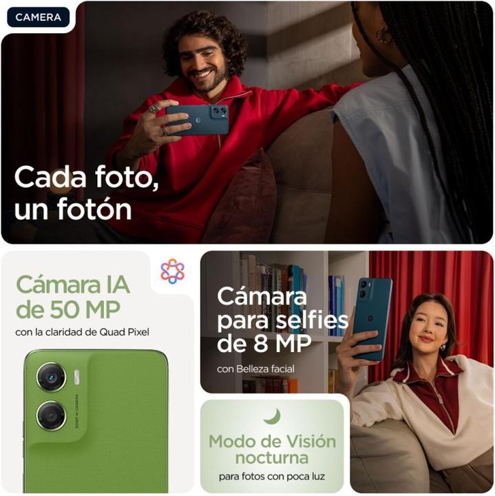 Actual product image Motorola G06 (256 GB, Green, Tendril, 6.88", Dual SIM, 4G)