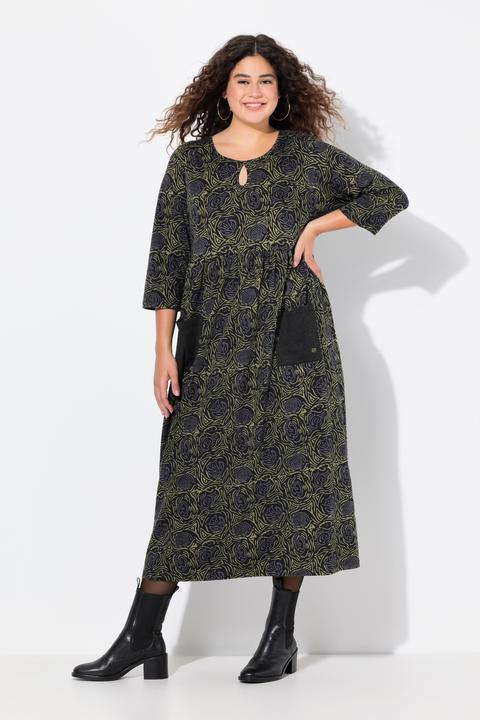 Produktbild Ulla Popken Jerseykleid, A-Linie, Blumendruck (54)