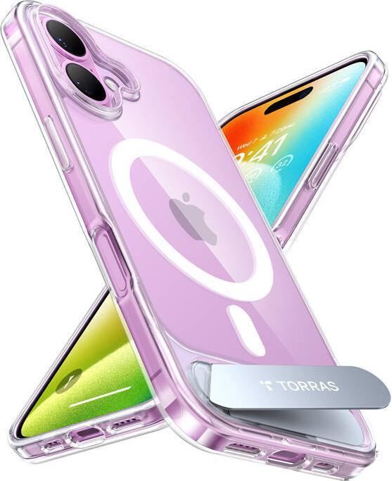 Actual product image Torras Pstand Series Case for iPhone 16 (Transparent) (Apple iPhone 16)