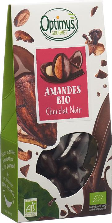 Actual product image Optimys Indulgence almonds dark chocolate organic (150 g)