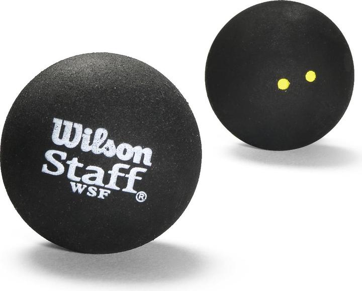 Actual product image Wilson Staff Squash Double Yellow Dot 2 Pack Ball WRT617600 Black One size