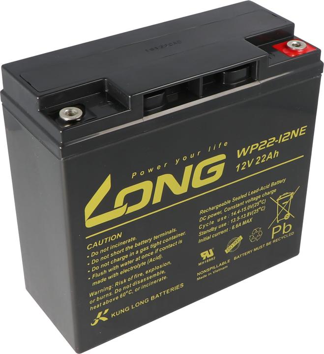 Produktbild Kung Long Akku für Alarmanlagen, M6 Innengewinde (1 Stk., 22000 mAh, Ladegerät inkl. Akku)