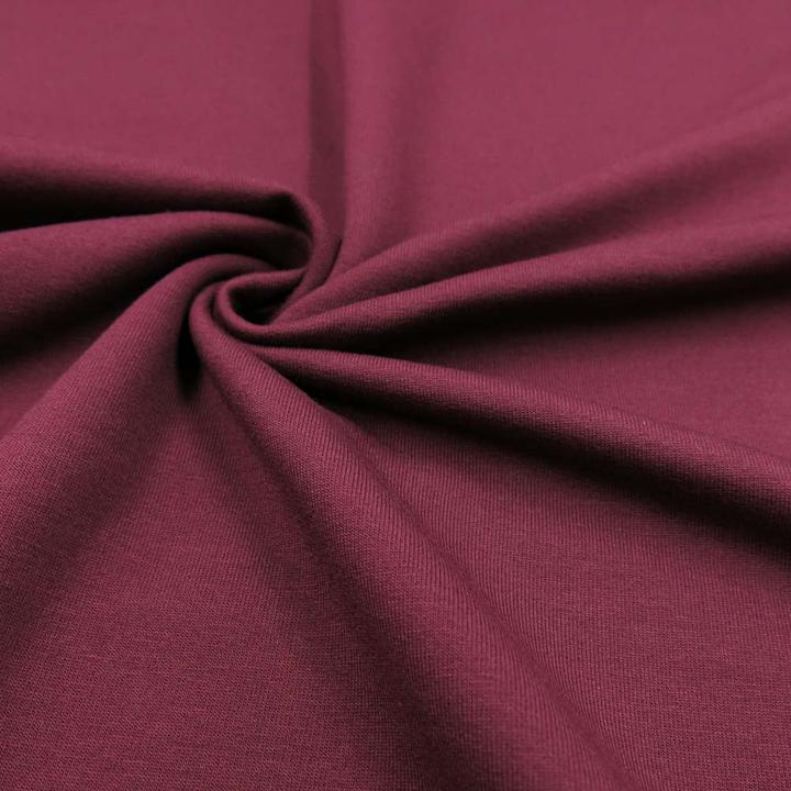 Image du produit Stoffrestposten French Terry Stoff - Bordeaux Rot - Mindestverkaufsmenge: 1 Meter