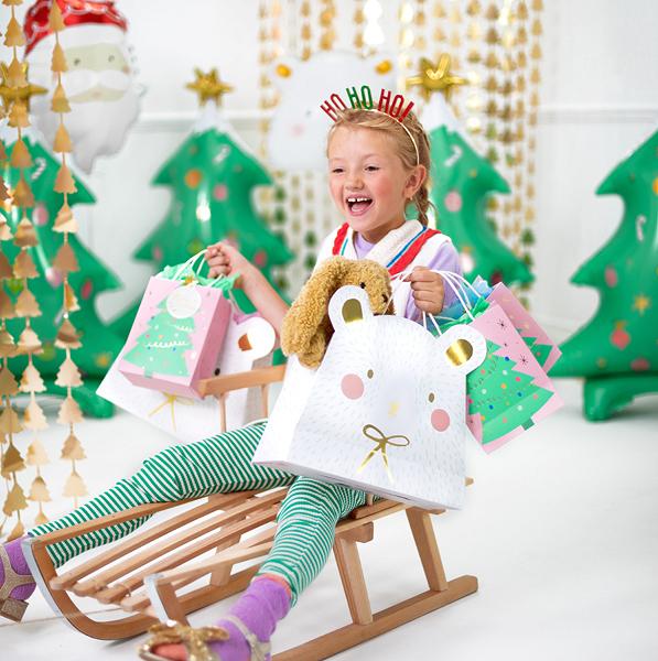 Image du produit Partydeco Sac cadeau Ours polaire 31.5 x 27 x 10 cm, Blanc (1x)