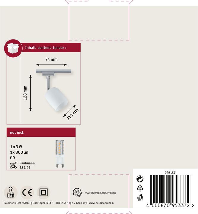 Produktbild Paulmann URail Spot Blossom (G9)