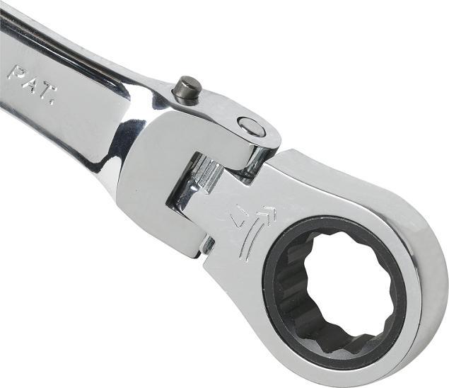 Produktbild Bahco 8-mm-Knarren-Ring-Maulschlüssel mit Gelenkkopf, verchromt, 127 mm (17 mm)