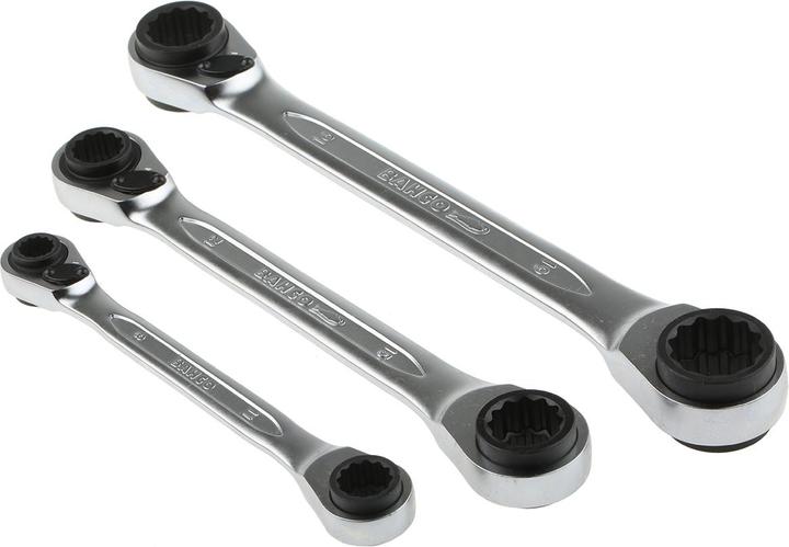 Produktbild Bahco 4-in-1 Knarren-Ringschlüsselsatz - 3-teilig/Tasche (19 mm)
