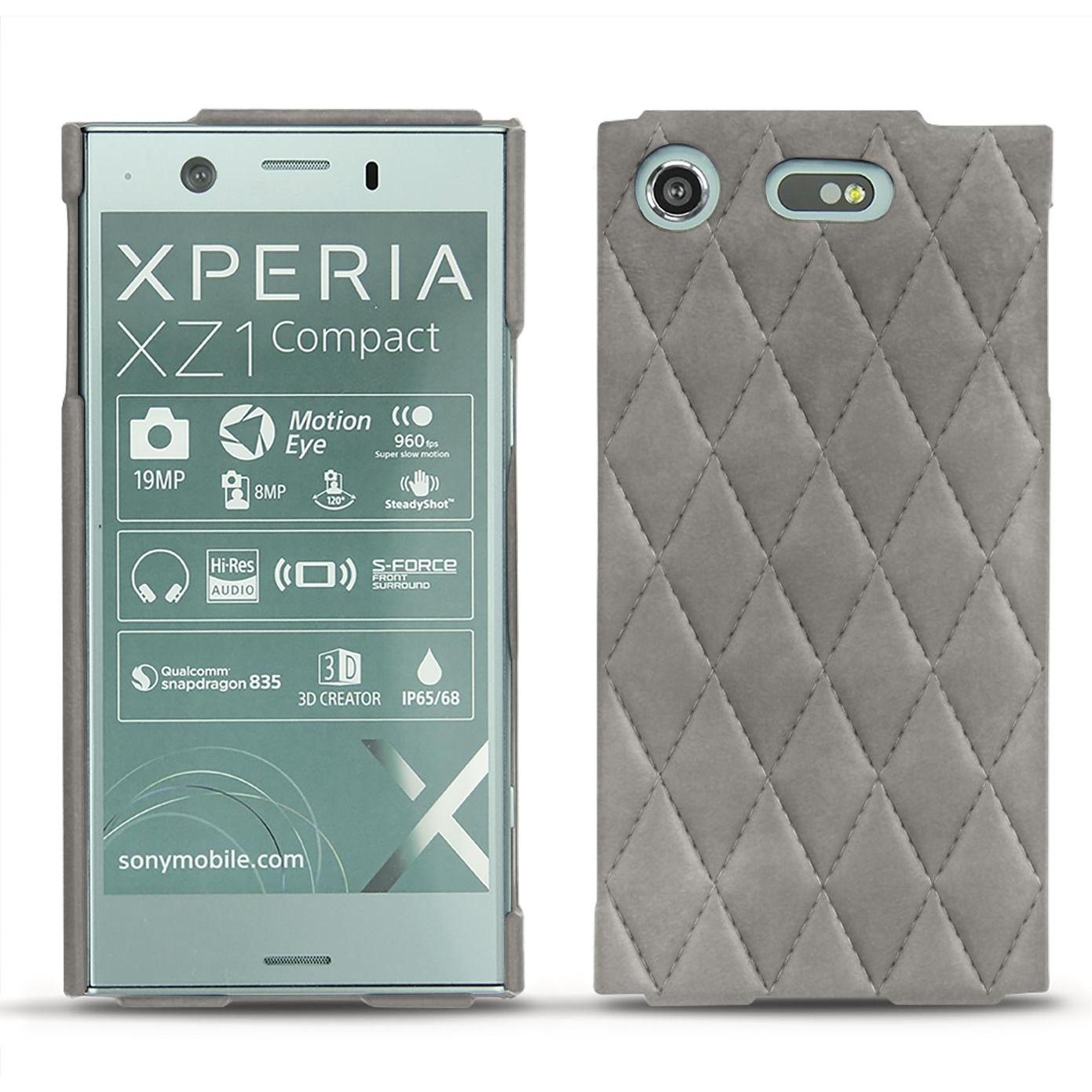 Noreve Lederschutzhülle (Sony Xperia XZ1 Compact), Smartphone Hülle, Grau