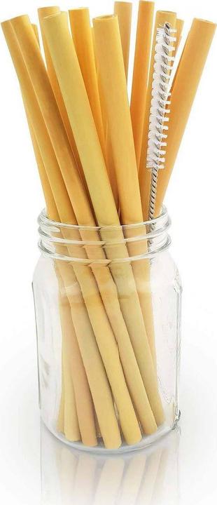 Actual product image Bam Baw Eco-friendly bamboo straws with cleaning brush, 14 cm x 50 pieces (BAW04343) (50x)