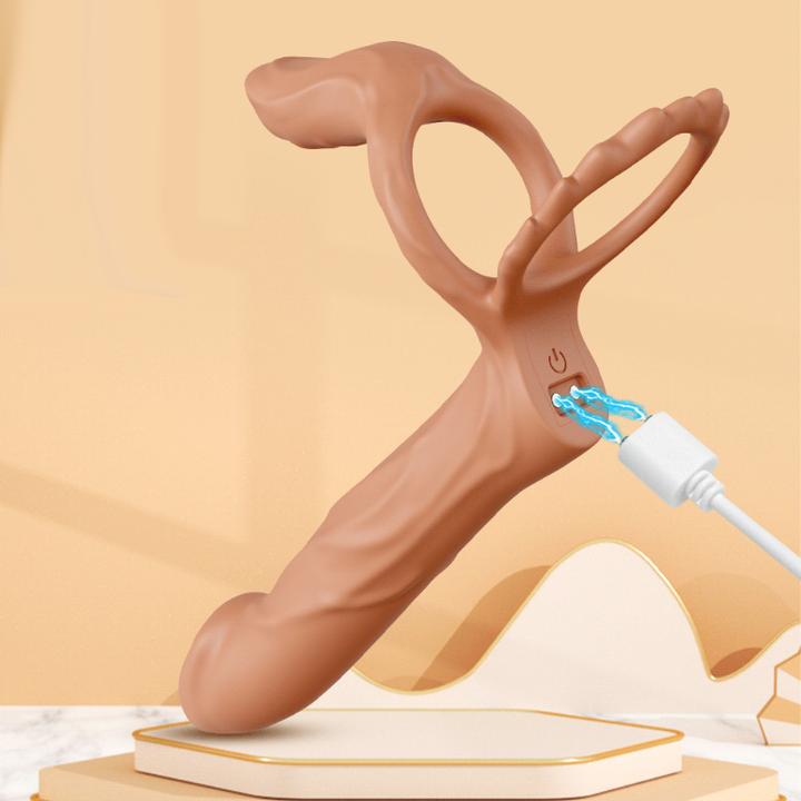 Actual product image Jiuai Remote-controlled double penetration vibrator