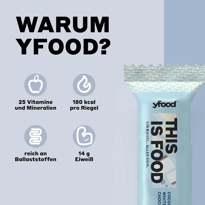 Produktbild YFood Coconut & White Chocolate (Kokos, Weisse Schokolade, 12 Stk., 720 g)