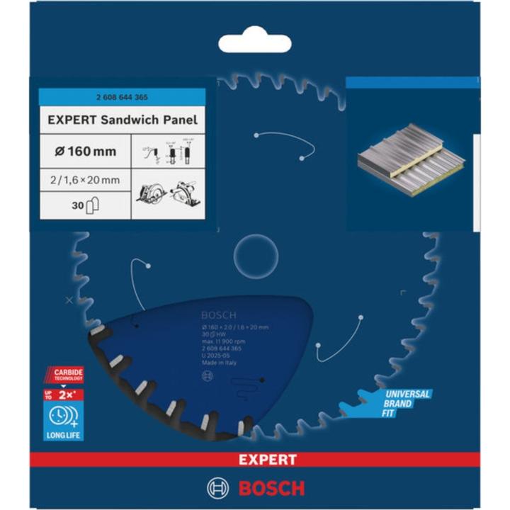 Produktbild Bosch Professional Zubehör Kreissägeblatt Expert for Sandwich Panel, 160 x 20 x 2,0 mm, 30