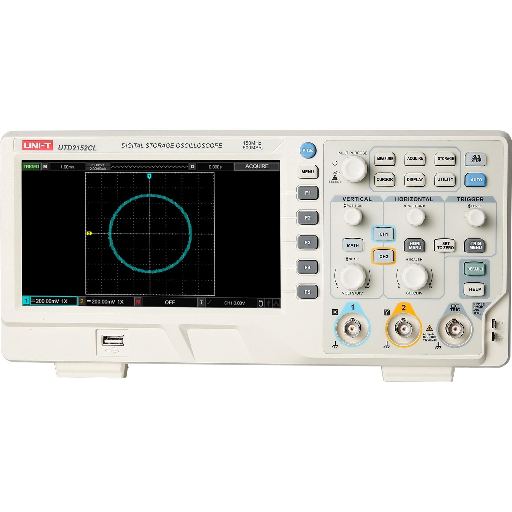 Uni-T, Multimetro, Oszilloskop, UTD2152CL, 2 Kanäle, 150 MHz