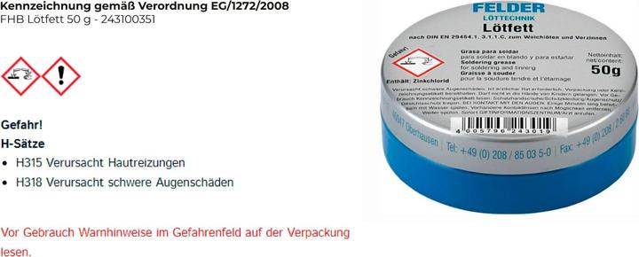 Immagine prodotto Felder Grasso per saldatura