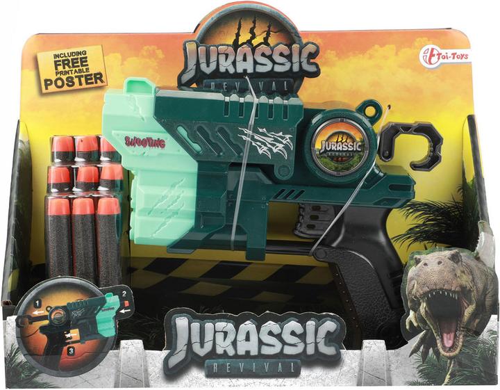 Produktbild Toi-Toys Jurassic Revival Pistole Dino mit Schaumstoffpfeilen