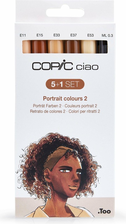 Produktbild Copic Marker ciao, 5+1 Set "Portrait 2" (Beige, Sandbraun, Sepia, 0.30 mm, 6 x)