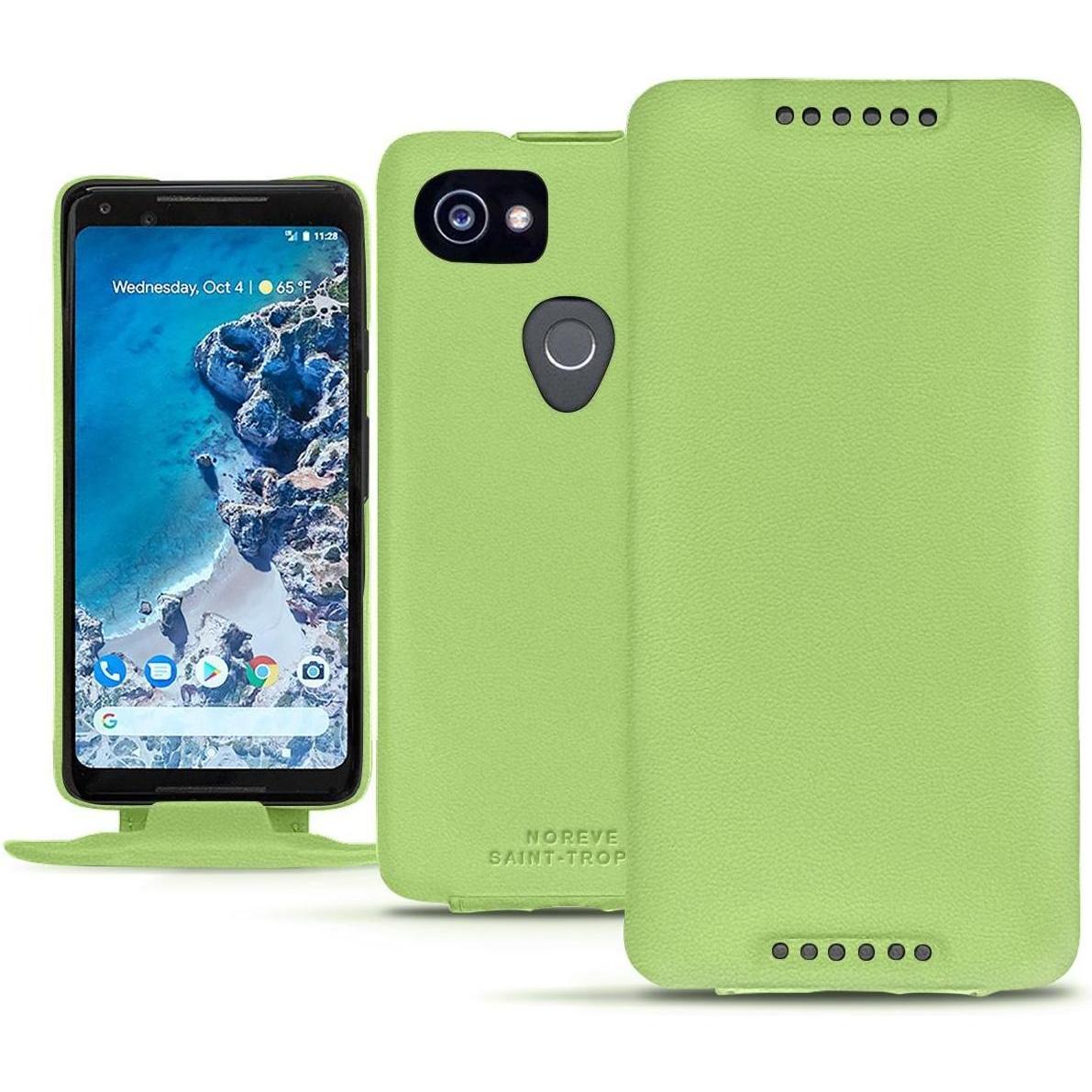Noreve Lederschutzhülle vertikal (Google Pixel 2 XL), Smartphone Hülle, Grün