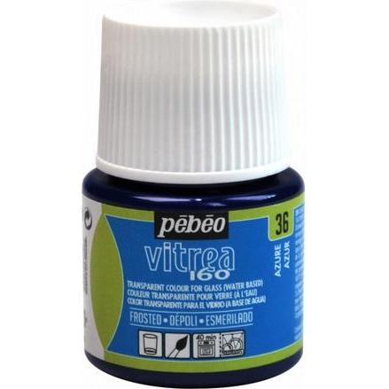 Pebeo, Künstlerfarbe + Bastelfarbe, Vitrea 160 Mattefarben (Azur, 45 ml)