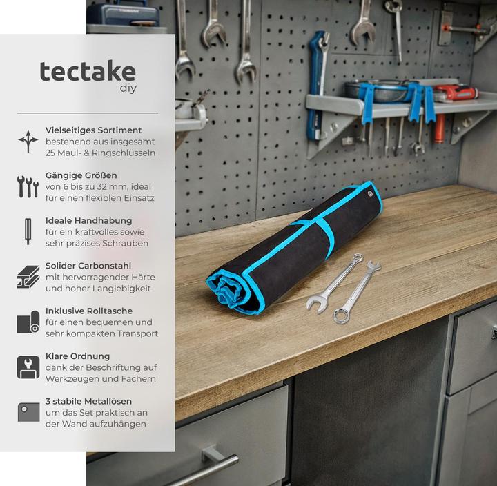 Actual product image tectake Wrench Set 25 pcs.
