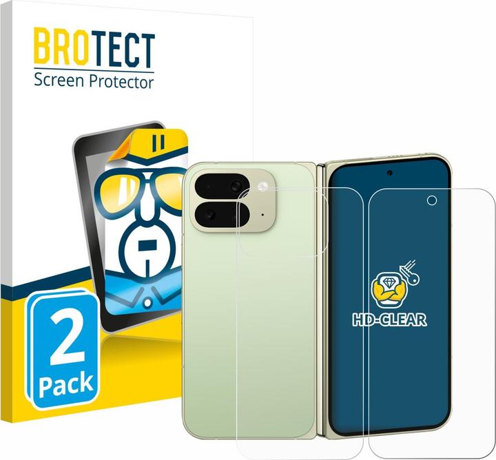 Produktbild BROTECT Schutzfolie für Google Pixel 10 Pro Fold (Display+Rückseite) Displayschutz Displayschutzfolie F (2 Stk., Google Pixel 10 Pro Fold)