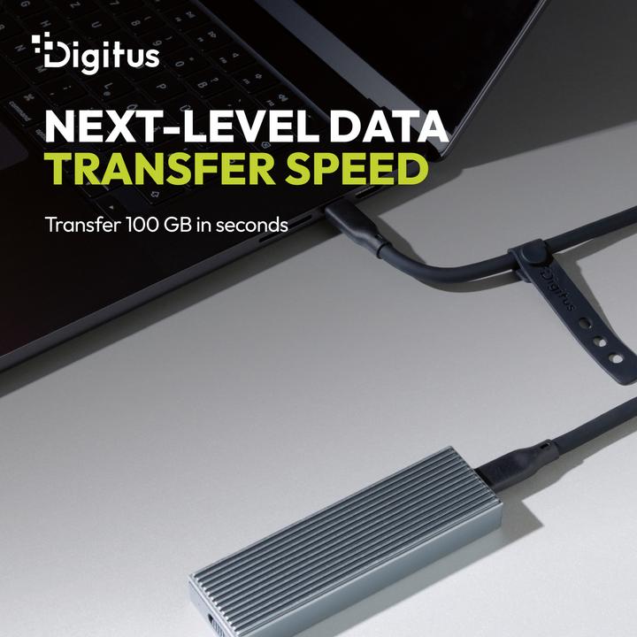 Produktbild Digitus USB Silikon Kabel, USB4 Version 2.0, USB 80Gbps, 1m, schwarz (1 m, USB 4 Version 2.0, 240 W)