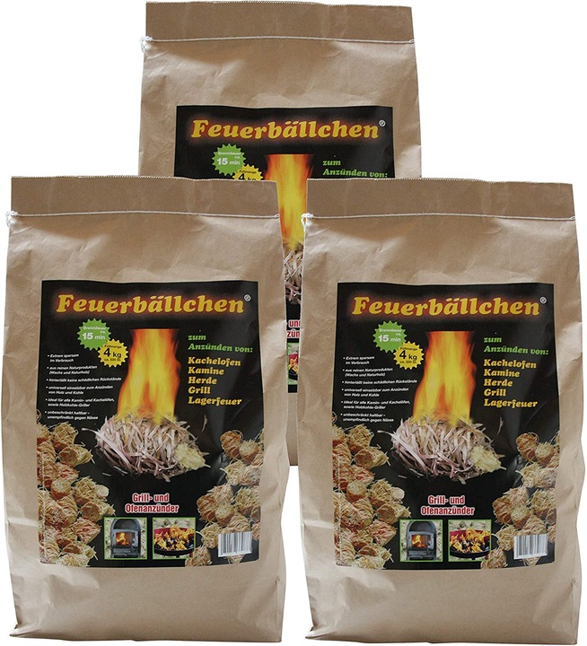 Produktbild Raiffeisen-Waren Feuerbällchen Anzündwolle, Kaminanzünder, Ofenanzünder, Anzünder Holz 12kg