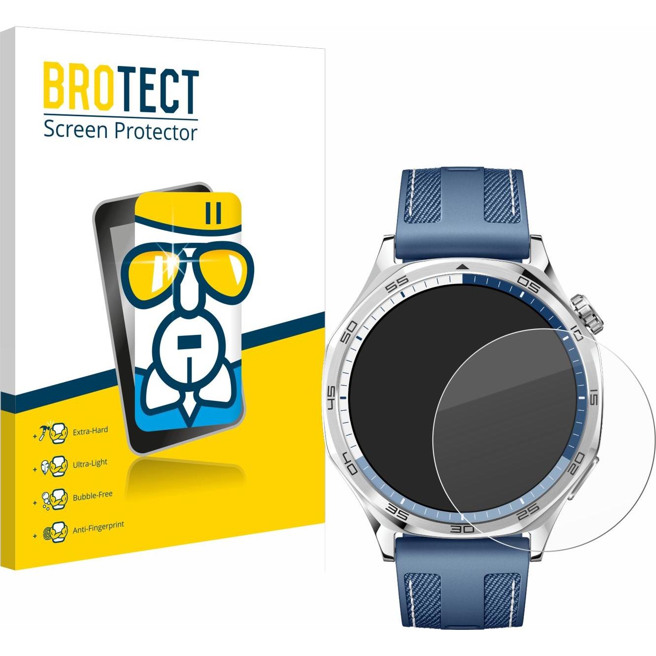 BROTECT Schutzglas Schutzfolie Glas Folie Displayschutz klar, Smartwatch Schutzfolie, Transparent
