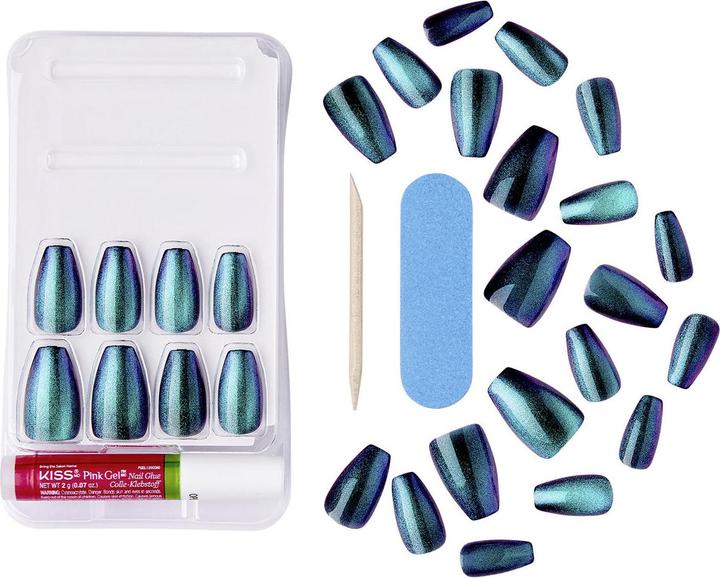 Produktbild KISS Gel Fantasy Magnetic Gel Nails Chameleon - 28 Pieces (Kunstnägel, Chameleon)