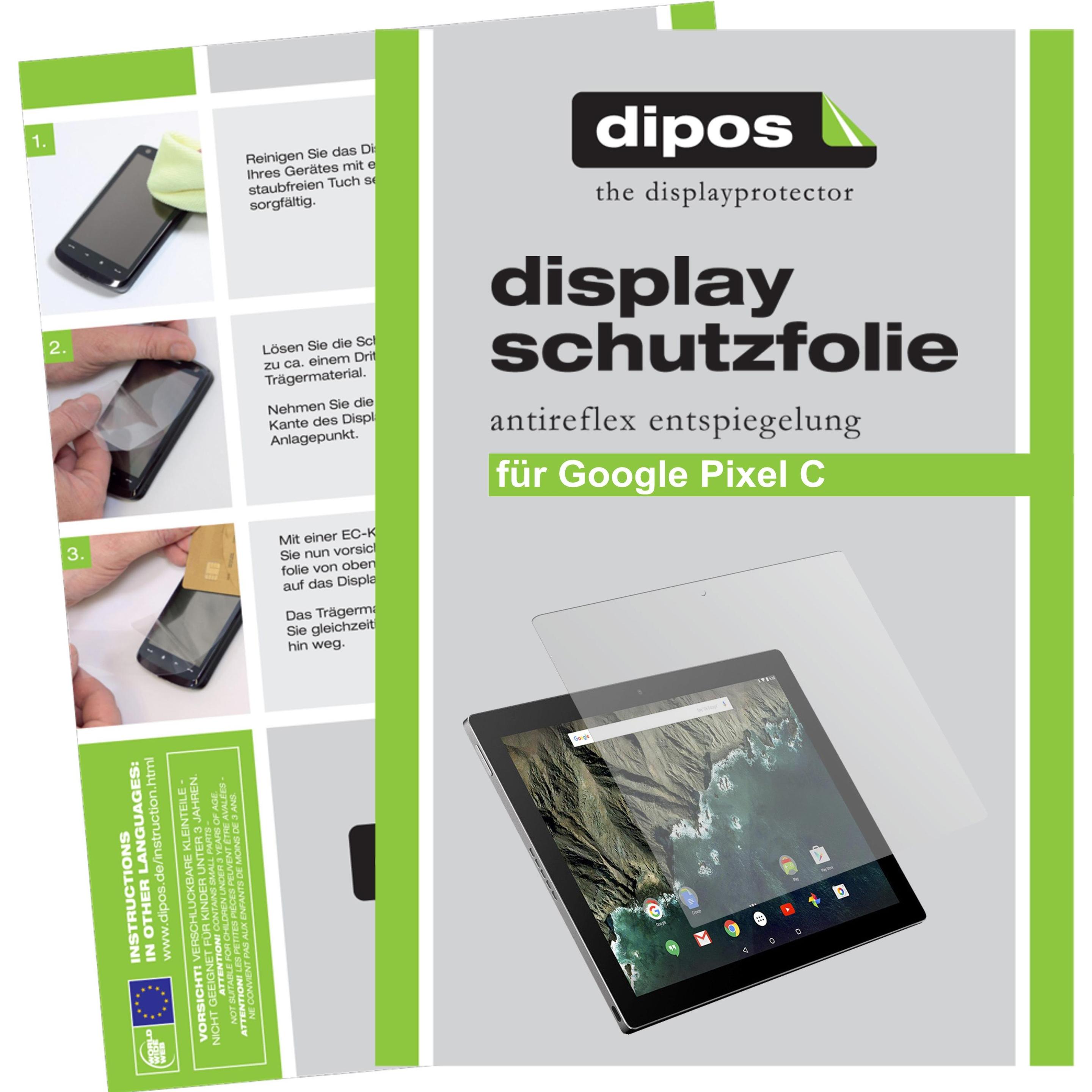 Dipos Displayschutzfolie Antireflex (2 Stück, Google Pixel C), Tablet Schutzfolie