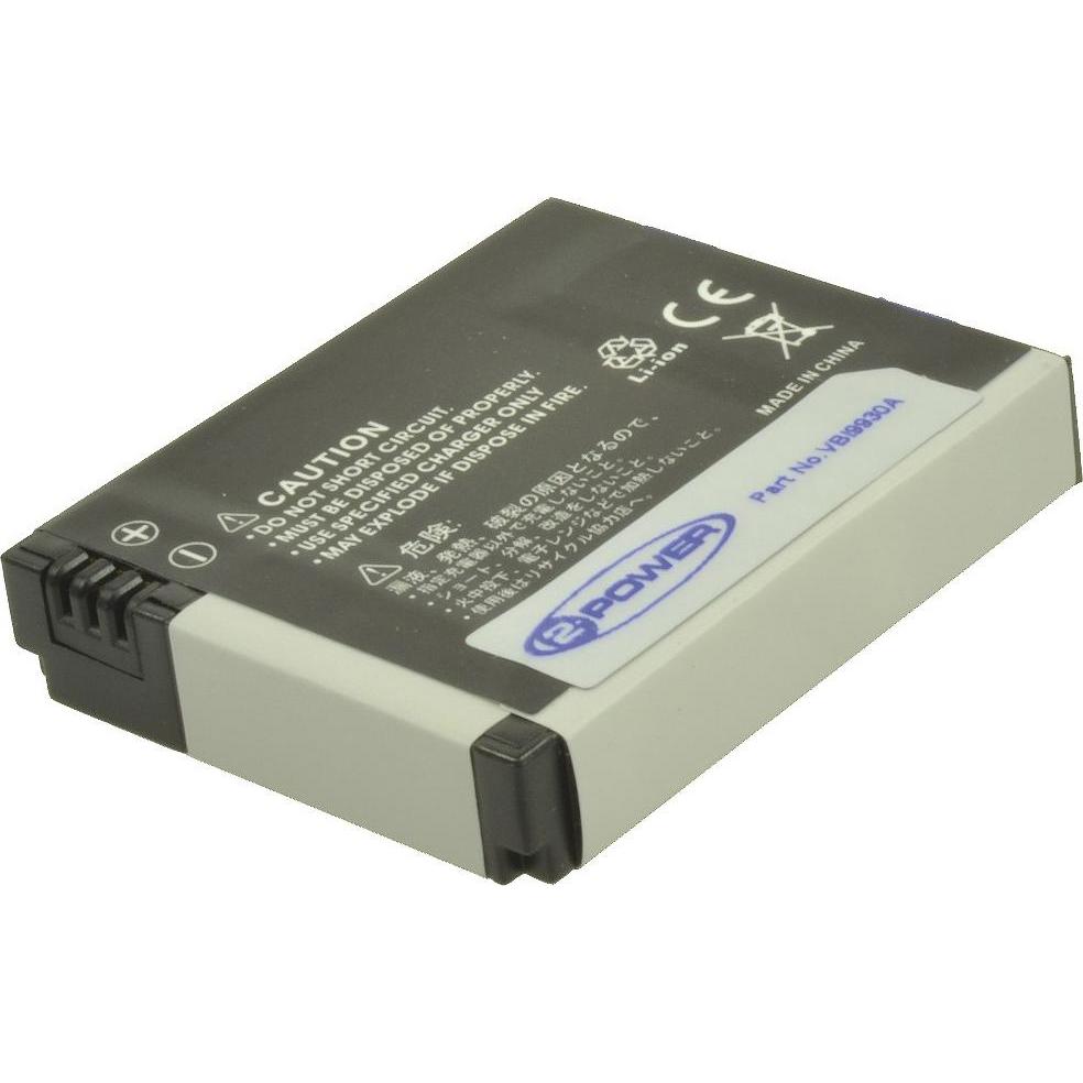 2-Power Camera Battery 3.7V 1000mAh (Akku), Kamera Stromversorgung, Schwarz