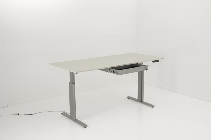 Actual product image Kerkmann Move 3 height-adjustable desk light grey rectangular T-leg frame silver 200.0 x 1 (200 x 100 x 72 cm)