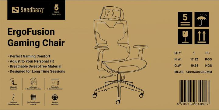 Actual product image Sandberg ErgoFusion Gaming Chair