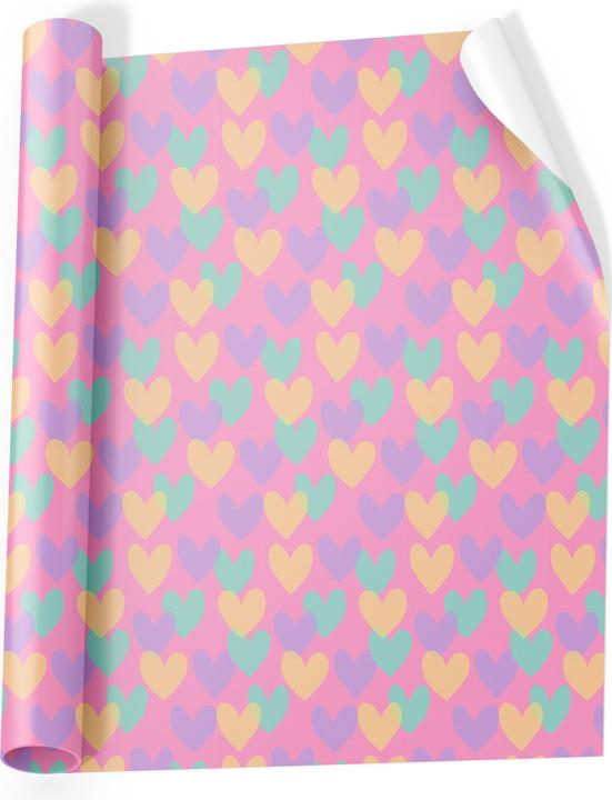 Produktbild Ancor Einfasspapier rosa 124255 B'Log Hearts 70x100cm (Geschenkpapier)